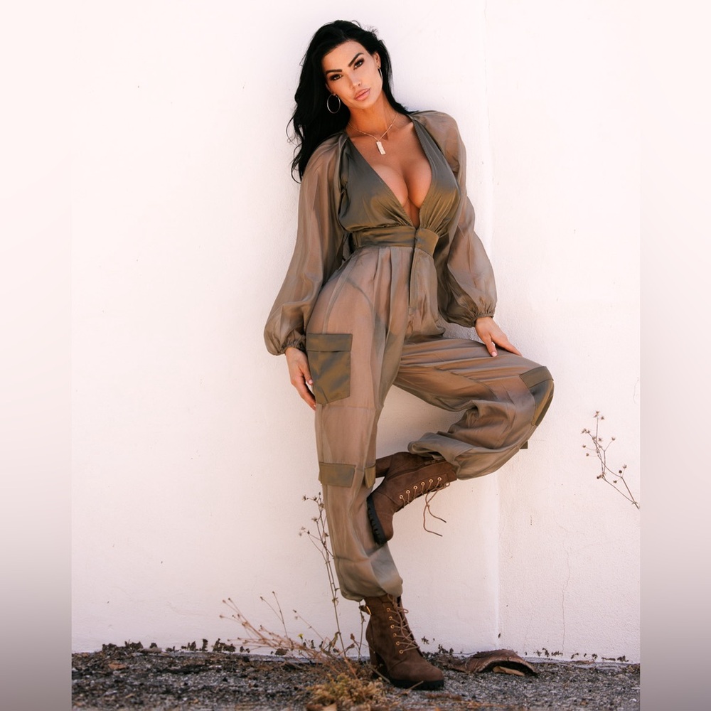 All About Me Jumpsuit - Olive